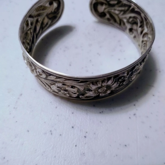 Vintage Sterling Silver Bracelet Cuff Artisan - Picture 6 of 7